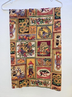 Vtg Sharon Kessler Concord Fabric Thanksgiving Autumn CottageCore Cotton 38x”45" - Image 1 of 4