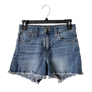 J Crew Mercantile High Rise Cutoff Boy Short Women's Size 24 Medium Wash Denim - Picture 1 of 6