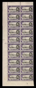 ASCENSION 1938-53 ½d P. 13½ SG 38, PL. BL. OF 20 INCL. DBL TRANSFER MNH C. £160 - Picture 1 of 2
