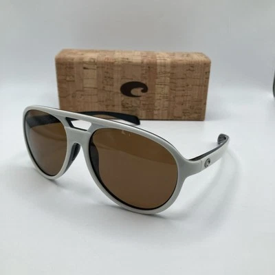 Gafas de sol Costa Del Mar Seapoint Aviator blancas lentes 580P retro raras arañazos Foto 1 de 4