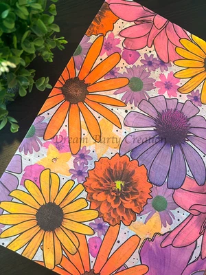 SUMMER GARDEN Design Print Tissue Paper Sheets Choose Size & Package Amount - Image 1 of 4