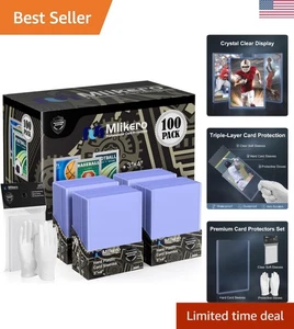 Comprehensive 200 Card Protector Set: 100 Toploader & 100 Clear Sleeves - Bild 1 von 9