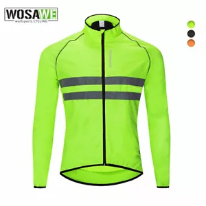 WOSAWE Fahrradjacke wasserdichte Winddicht Hi-viz Reflektierender Regenmantel - Bild 1 von 11