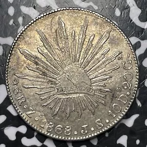 1868-Zs JS Mexico 8 Reales Lot#JM7999 Large Silver! Nice! - Picture 1 of 2