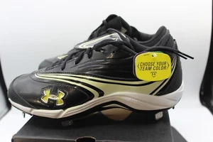 NIB Under Armour Cleats-Other Women's BLACK WHITE GLY DE 1V SZ 8.5 - Picture 1 of 10