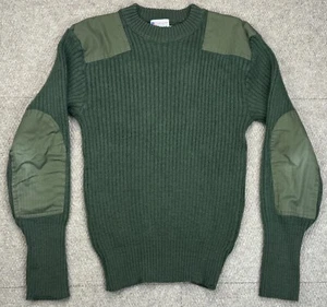Commando by Jack Young Patches Vtg Made In USA Green Long Sleeve Sweater Size 44 - Picture 1 of 11