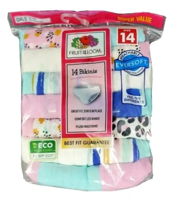 Bragas Ropa Interior Fruit Of The Loom Niñas Talla 14 Bikini Paquete de 14 Rosa Sin Etiquetas Foto 1 de 4