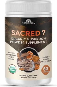 Sacred 7 Organic Mushroom Powder for Coffee - Premium Blend Lions Mane, Reishi - Picture 1 of 4