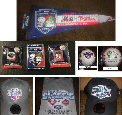 2018 PHILLIES V METS LITTLE LEAGUE CLASSIC MAGNET-PIN-SHIRT-HAT-BALL-PENNANT SGA Cover