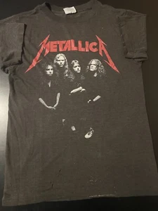 Rare Vintage 80s Metallica And Justice For All T-Shirt Metal Rock Thin Faded - Picture 1 of 5
