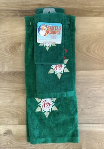 Vtg Jay Franco Christmas Joy Set of 3 Towel Set Bath & Hand Towels & Wash Cloth - Picture 1 of 9