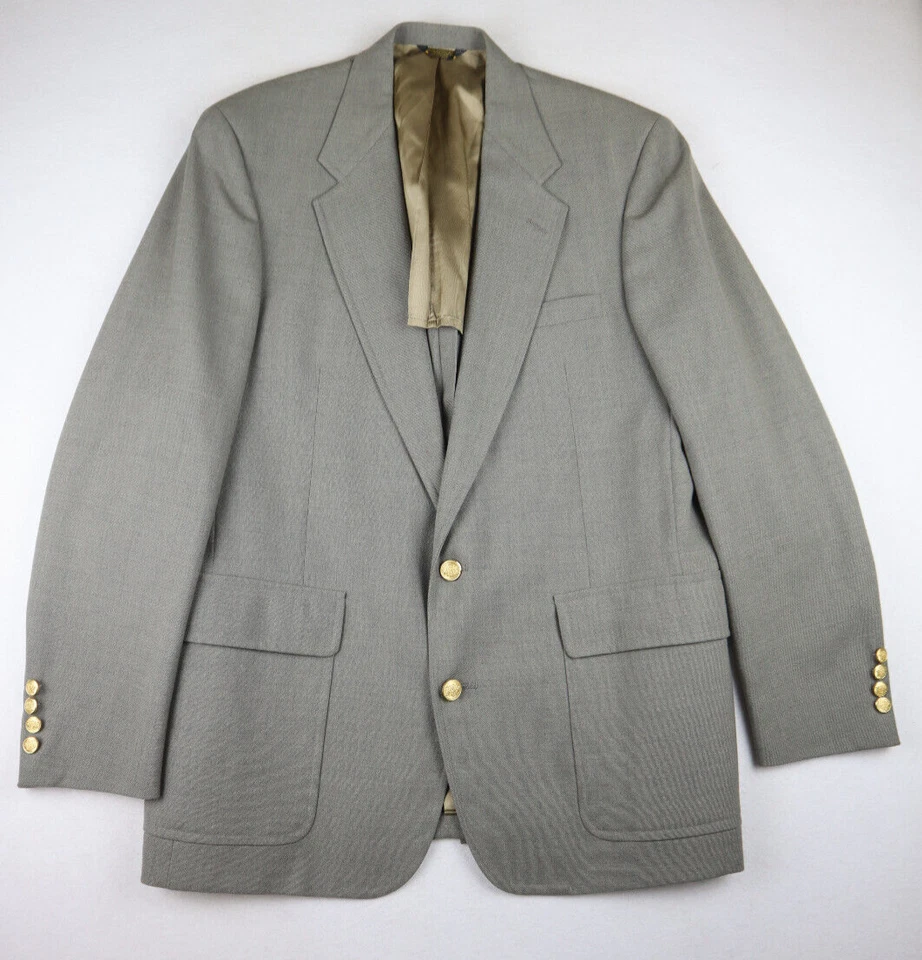 JOHN WEITZ BY PALM BEACH - JAQUETA BLAZER BEGE VINTAGE MASCULINA - TAMANHO 44R - - Imagem 1 de 4