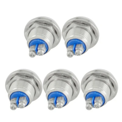 5Pcs 12mm Metal Boat Horn Momentary Push Button Stainless Steel Starter Switch - Image 1 of 4