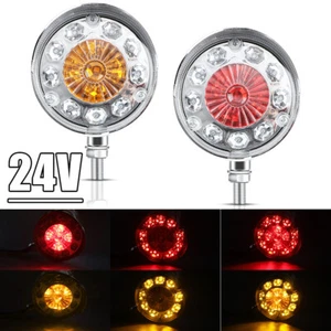 2X Marcador lateral LED redondo de doble cara señal de giro semirremolque luz de freno guardabarros - Imagen 1 de 15
