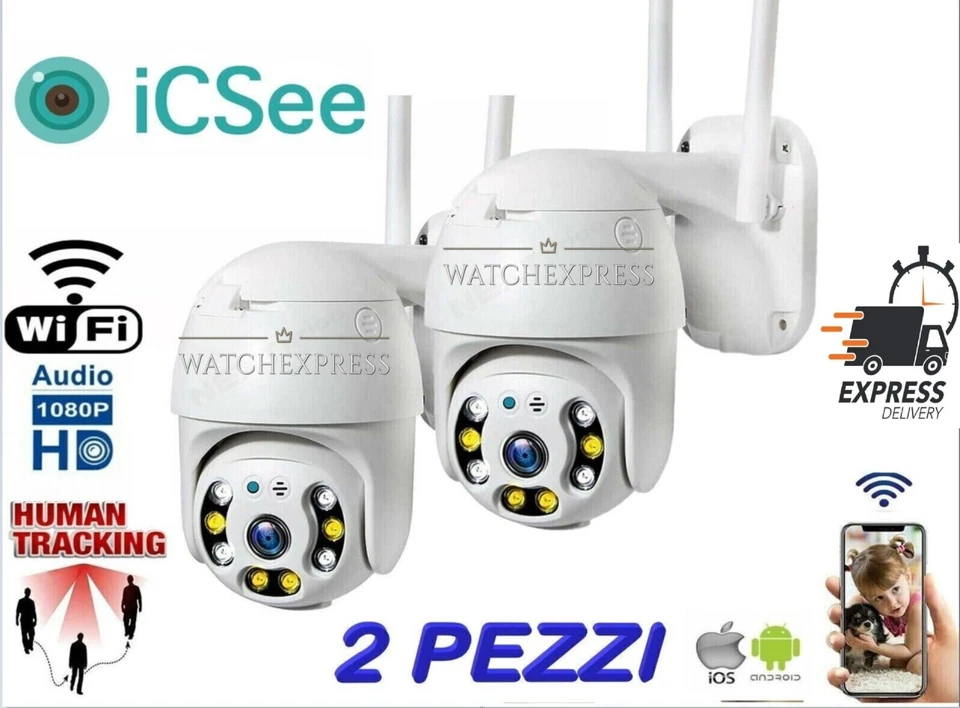 2X TELECAMERA TELECAMERE ESTERNA ICSEE CAM PTZ WIFI CAMERA WIRELESS ESTERNO 2025 - Immagine 1 di 4