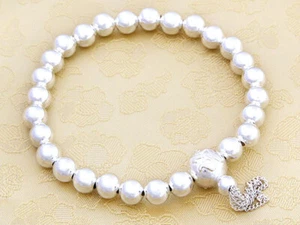 HIGH QUALITY KOREA BUDDHIST SILVER PRAYER 28 BEADS 0.7mm _ KOREAN PRAYER BEADS  - Picture 1 of 4