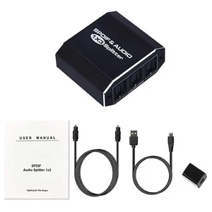 1 in 3 Out Aluminum Alloy Spdif Toslink Optical Digital Audio Splitter 1x3 H - Picture 1 of 12