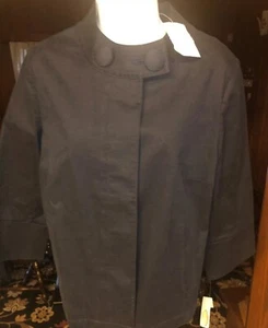 Nueva con etiquetas $89 Chaqueta Talbots Elástica Algodón Botones Frontal Negra Mangas 3/4 ¡Linda!! PMED - Imagen 1 de 8
