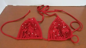 VICTORIA'S SECRET~TOP BIKINI TRIANGOLO ROSSO~Costumi da bagno donna grandi - Foto 1 di 3