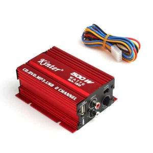 2 Channel 500W Car Motorcycle 12V 2CH Stereo Audio Amplifier Amp Subwoofer Red - Picture 1 of 17