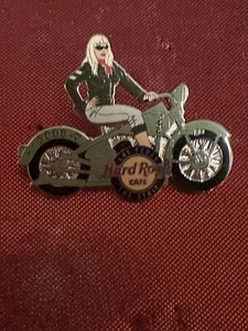 HARD ROCK CAFE  2009 LAS VEGAS THE STRIP Female BikerMOTORCYCLE COLLECTIBLE PIN - Picture 1 of 2