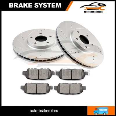 Taladro delantero 2 rotores de freno con 4 pastillas de cerámica para Nissan 350Z Infiniti EX35 Foto 1 de 4