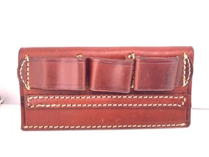 Triple K 6 shotgun Shot shell belt pouch leather 12 Guage Brown Slide Carrier - Picture 1 of 4