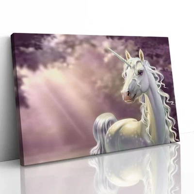 Unicorn Close Up Canvas Framed Print Picture Wall Art - Image 1 of 4