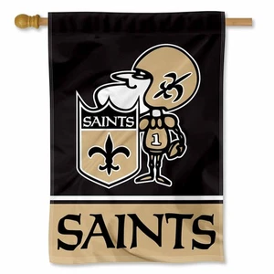 NFL New Orleans Saints Sir Saint Mascot House Flag and Banner - Picture 1 of 5