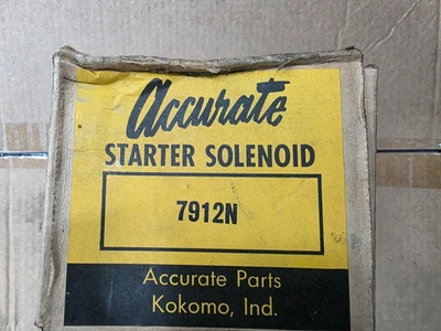 Accurate 7912N 12Volt Starter Solenoid Switch for 1119862 New Old Stock - Image 1 of 4