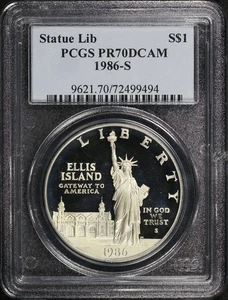 1986-S Statue of Liberty Centennial Silver Dollar Commemorative PCGS PR-70 DCAM - Picture 1 of 2