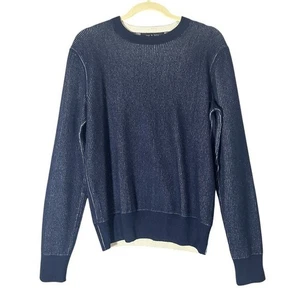 Rag & Bone Finch Ribbed Crewneck Sweater Men's Sz S Cashmere Wool Knit SOFT Blue - Picture 1 of 9