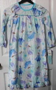 DISNEY FROZEN NACHTHEMD GRÖSSE S 6/6X AQUA/BLAU LANGARM ELSA - NEU MIT ETIKETT - B5 - Bild 1 von 4