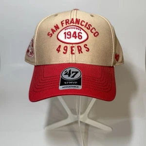 47 Brand MVP San Francisco 49ers Adjustable Strap Hat 1946 Tan And Red - Bild 1 von 6