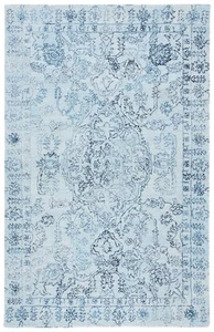Marquee Collection Accent Rug - 2' x 3', Light Blue & Navy, Handmade, Ideal f... - Picture 1 of 5