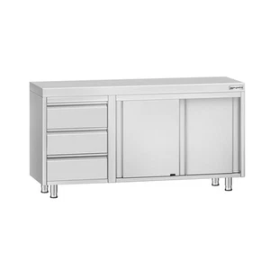 GGM Gastro Edelstahl Arbeitsschrank ECO - 1400x600mm - mit 3 Schubladen links - Bild 1 von 10