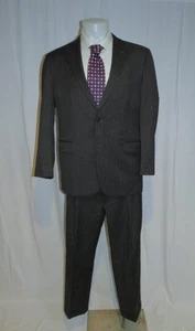 Brooks Brothers 1818 Madison Estrato Charcoal Striped Two Button Suit 43R - Picture 1 of 17