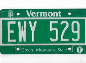 VERMONT passenger license plate "EWY 529" - Picture 1 of 1