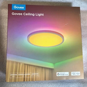 Govee Smart Ceiling Light RGBIC LED Light Fixture 2400LM Flush Mount H60A1 - Picture 1 of 5