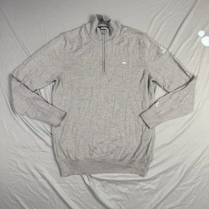 Maglione golf J. Lindeberg 100% lana grigio quarto di zip donna 2XL - Foto 1 di 12