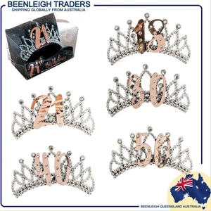 Birthday DIAMANTE COMB TIARAS 18, 21, 30, 40, 50 Brand New - Picture 1 of 13