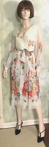Vintage 70's Don Luis de Espana Floral White Dress Spain Sz. S - Picture 1 of 9
