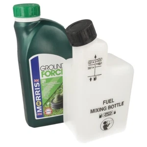 1 Litre Of 2 Stroke Oil & Fuel Petrol Mixing Bottle Ideal For McCULLOCH Chainsaw - Picture 1 of 18