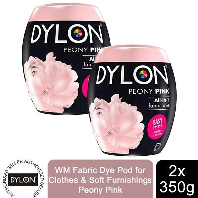 Dylon Washing Machine Fabric Dye Pod, Peony Pink, 2 Packs of 350g - Image 1 of 4