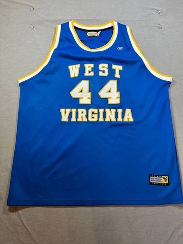 West Virginia Jerry West 44 Jersey Adult 2XL Blue Sleeveless Pullover Mens Cover
