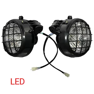 2x LED Headlights for Yamaha Banshee 1987-2006 lens bulbs Grills Warrior 350 - Picture 1 of 11
