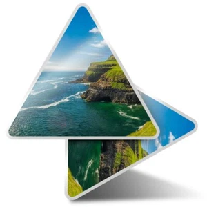 2 x Triangle Stickers 7.5cm - Vagar Faroe Islands Denmark Travel #24364 - Afbeelding 1 van 9