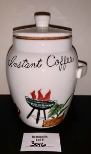 Lefton 1371 Ceramic Instant Coffee Jar Vintage - Picture 1 of 8