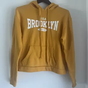 URBAN NATION Women's Brooklyn Yellow Gold Hoodie Sweatshirt Size Medium - Picture 1 of 6