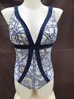 House of Fraser navy/multi tum control pad cup swimming costume Size 12